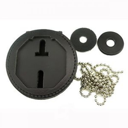 Velcro Closure Badge Holder - Recessed Clip On - Extra Thick with Chain